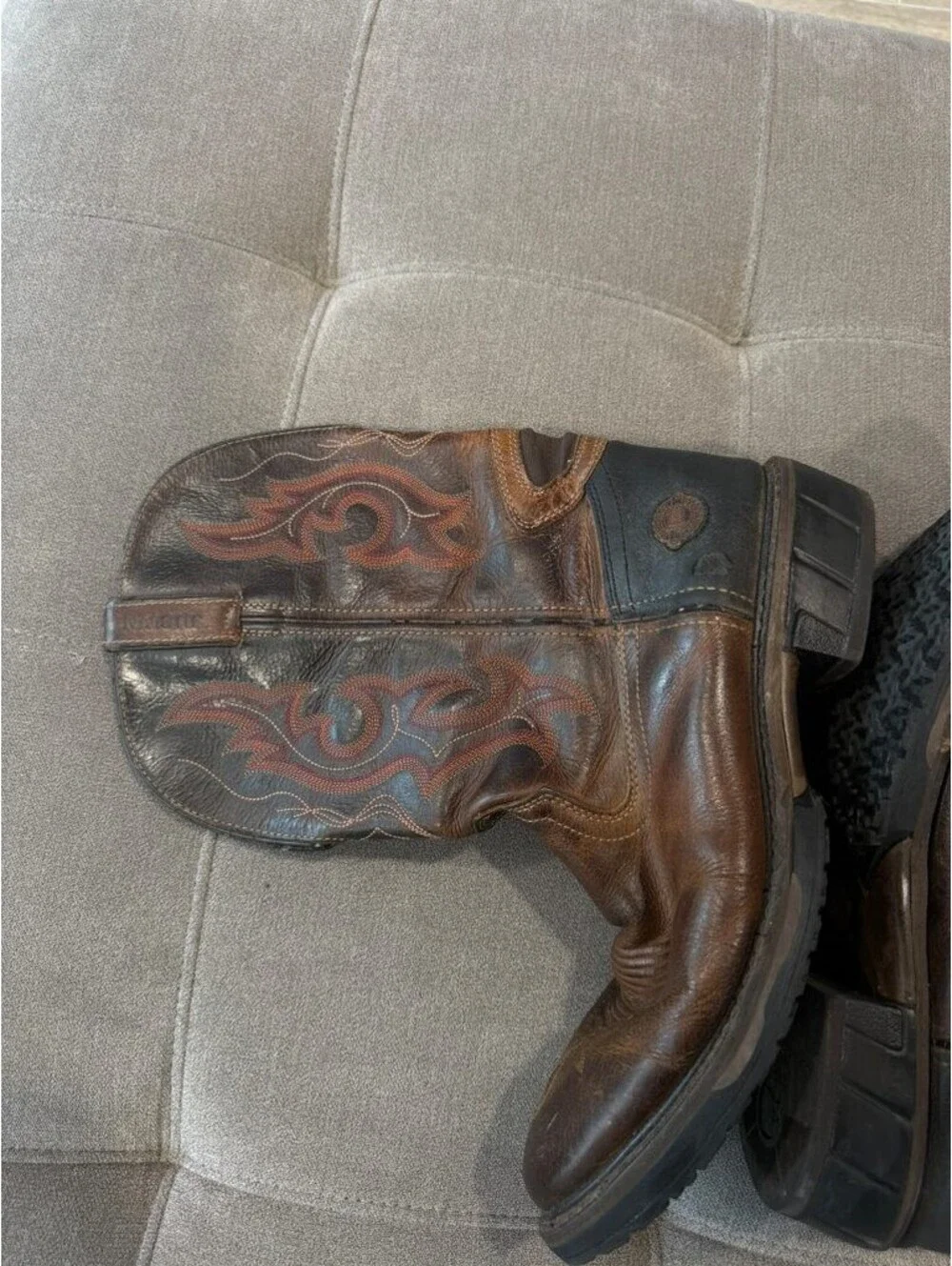 Justin Workboots Mens 14EE Brown Leather Western Boots